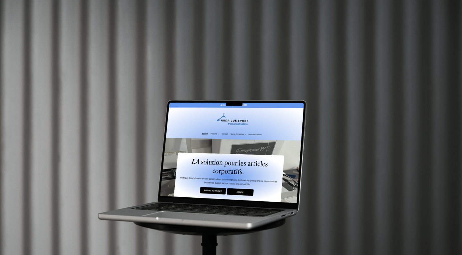 Boutique Shopify Rodrigue Sport — site e-commerce d'équipements sportifs réalisé par Bergeron Web, agence web au Québec